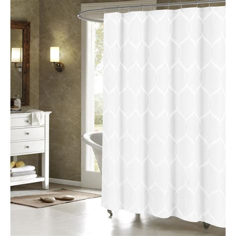 white jacquard shower curtain